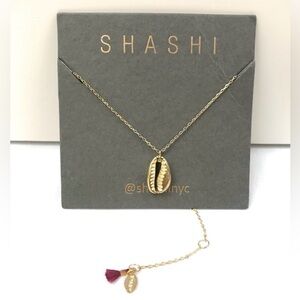 SHASHI Gold Cowrie Shell Necklace